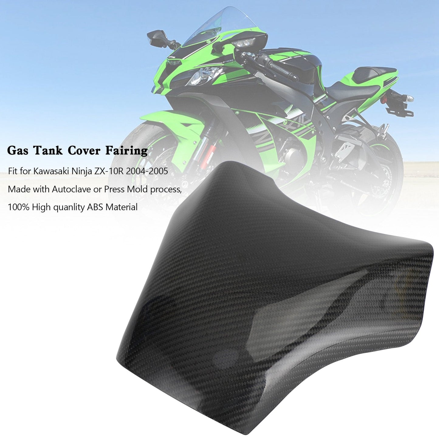 Kawasaki Ninja ZX-10R 2004-2005 Protezione per carenatura del pannello del coperchio del serbatoio del gas in carbonio