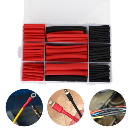 Kit di tubi termorestringenti da 300 pezzi Kit di rivestimento adesivo a doppia parete rapporto 3: 1 nero rosso