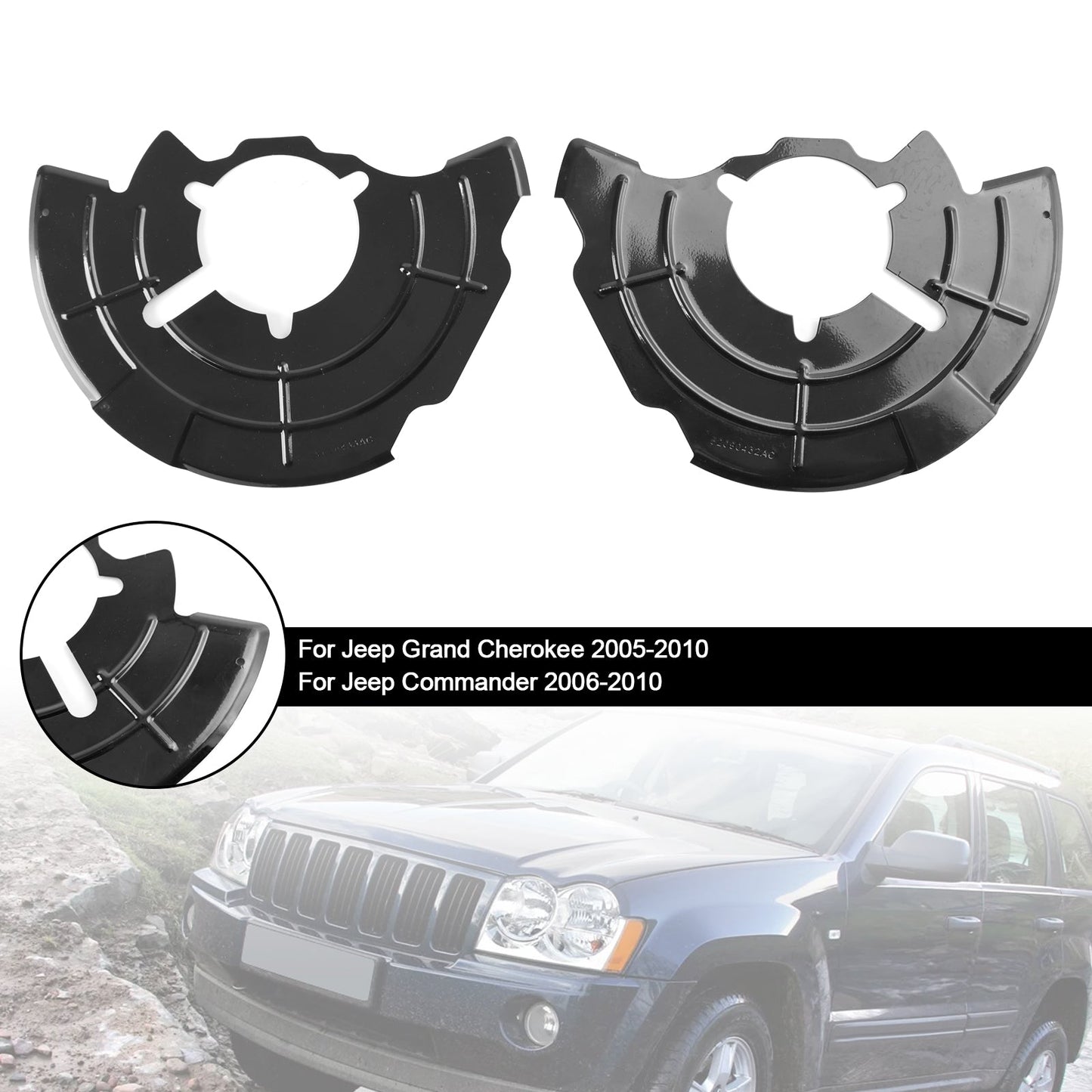 Parapolvere freno anteriore destro + sinistro per Jeep Grand Cherokee Commander 2005-2010