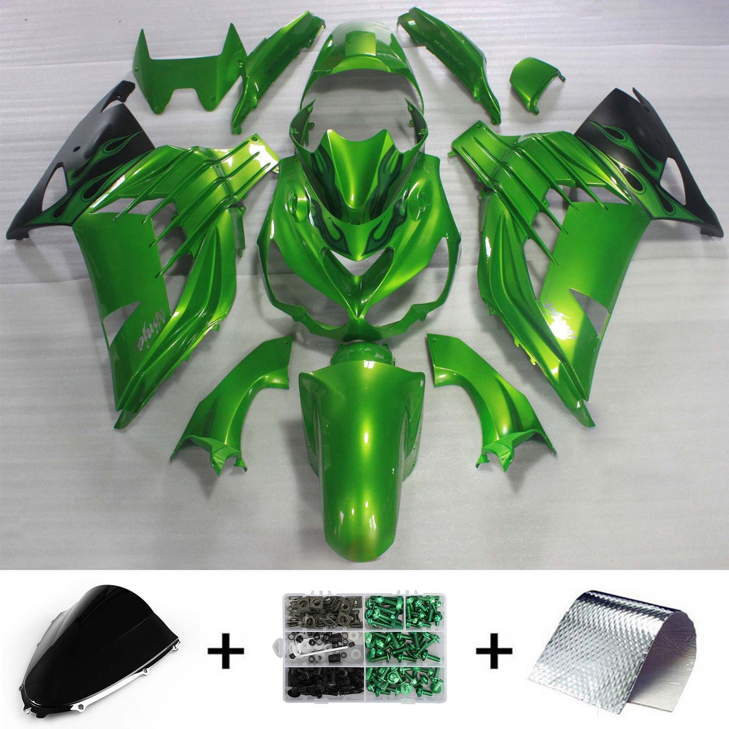 Amotopart Kawasaki ZX14R 2006-2011 Kit carena Carrozzeria Plastica ABS