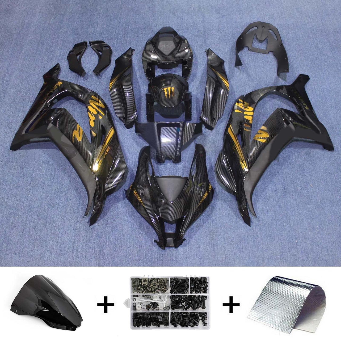 Amotopart Kawasaki ZX10R 2016-2020 Kit carena Carrozzeria Plastica ABS