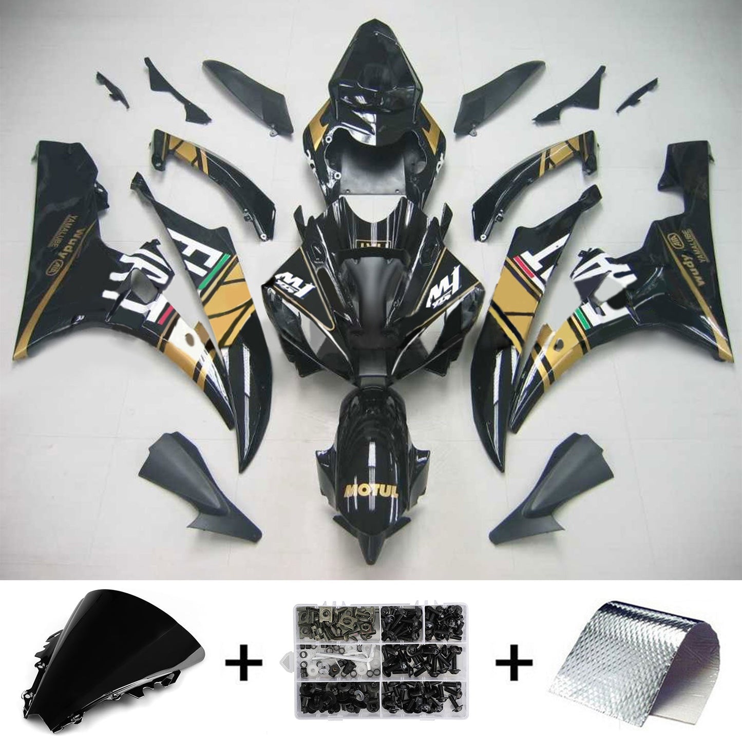 Amotopart Yamaha 2006-2007 YZF 600 R6 Kit trigger marrone nero