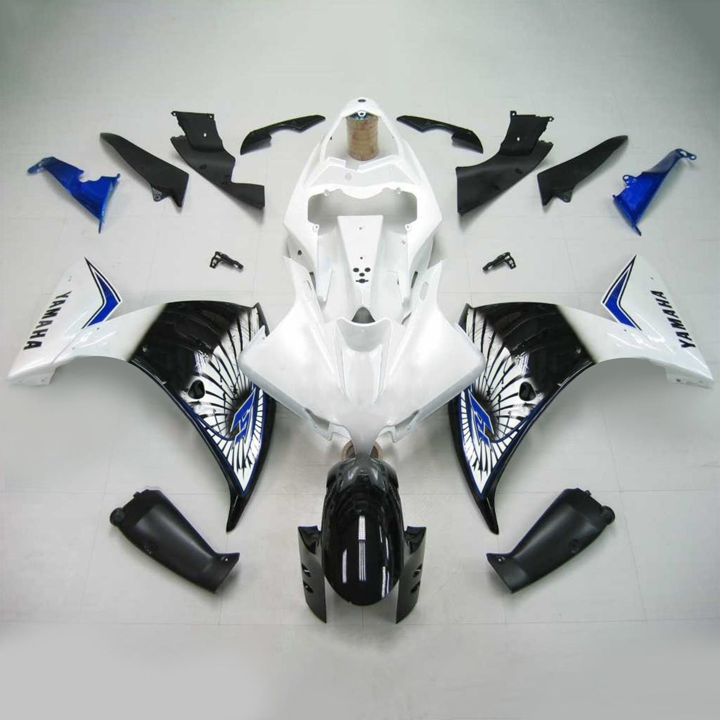 Amotopart Yamaha 2012-2014 YZF 1000 R1 Kit di paura nero bianco