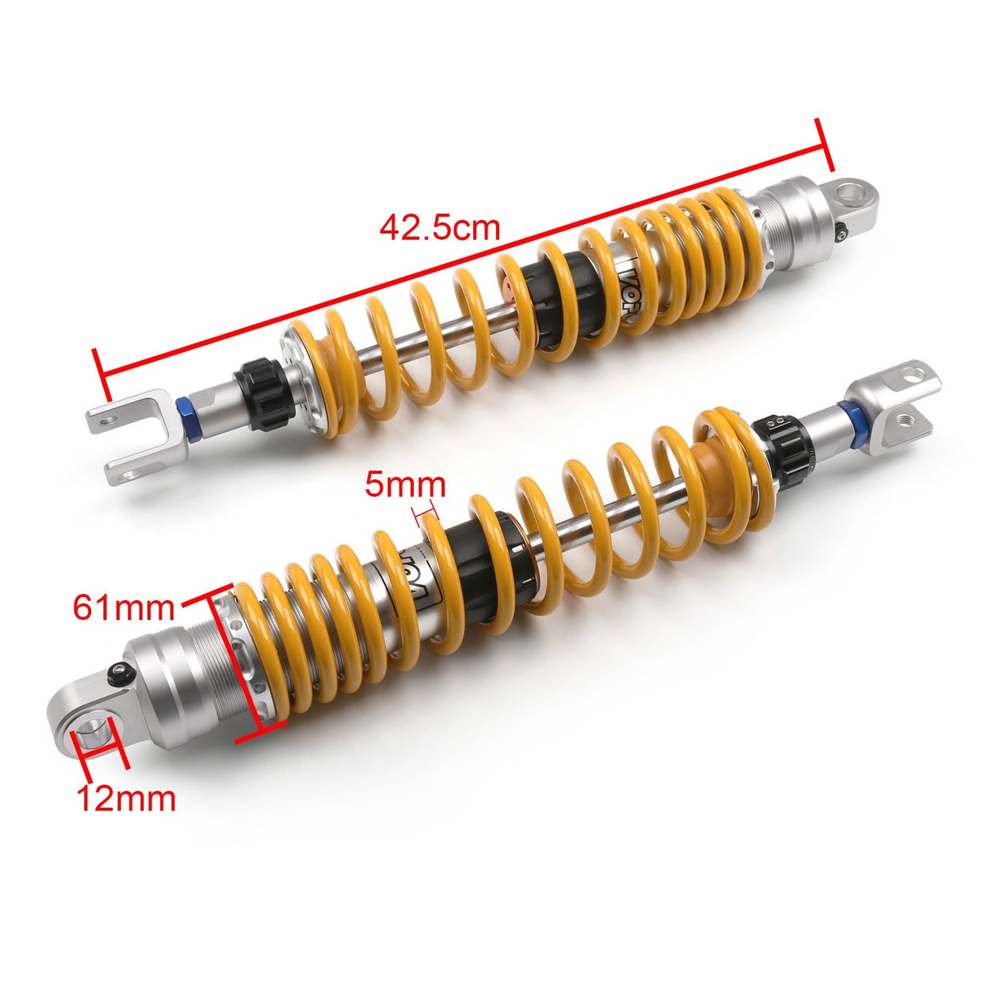 Moto 425mm Sospensione Ammortizzatori Aria Posteriore Per Honda Silver Wing 600 Generico