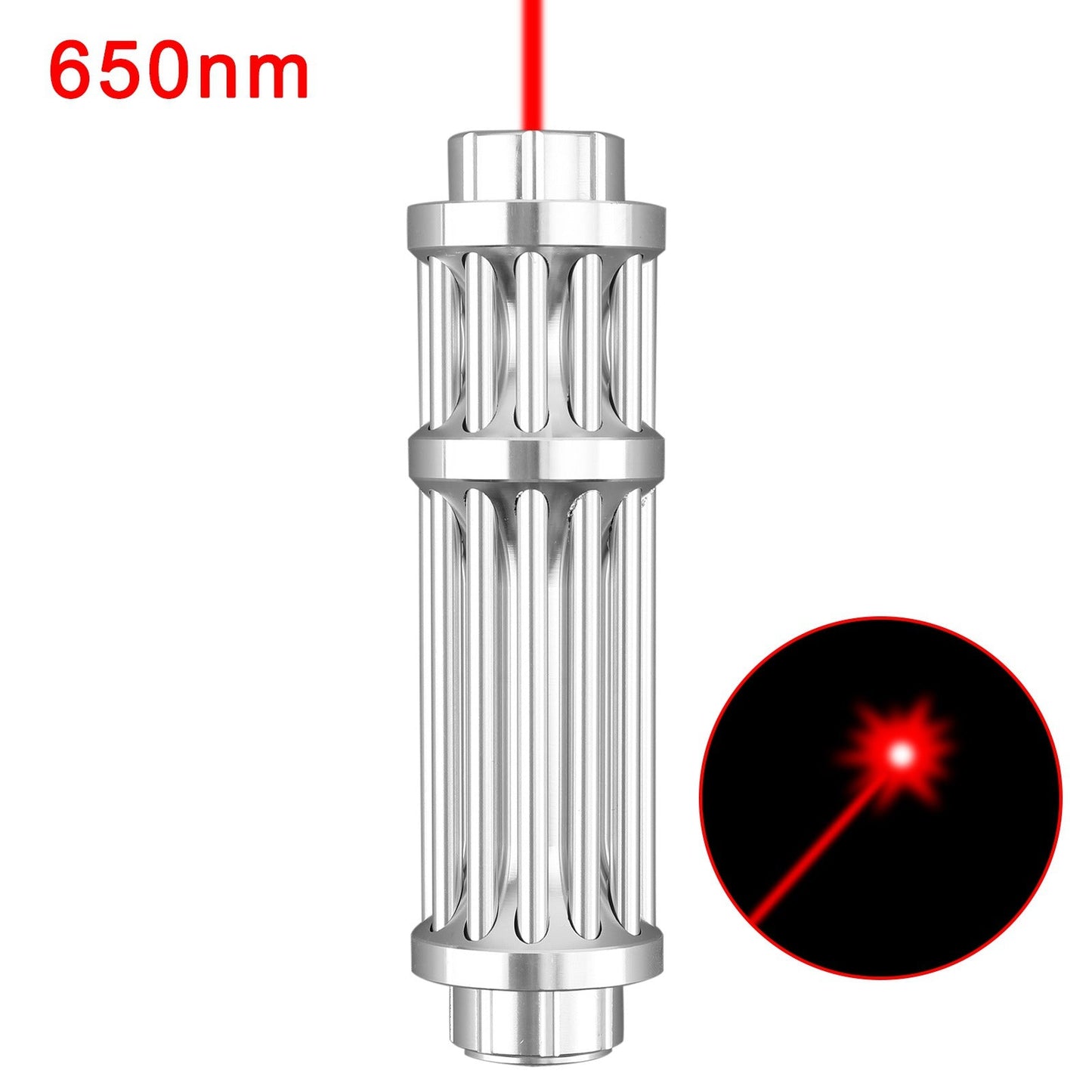 Penna puntatore laser rosso militare 650nm Fascio di luce visibile ad alta potenza