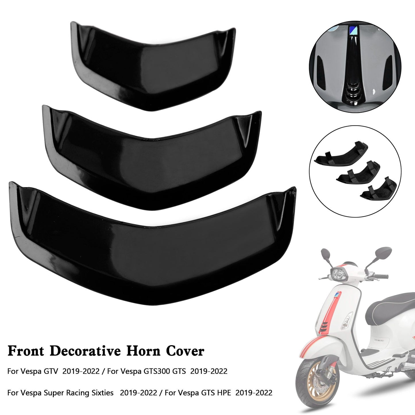 Vespa Sprint 300 GTS 300 HPE GTV Finitura decorativa copertura clacson anteriore