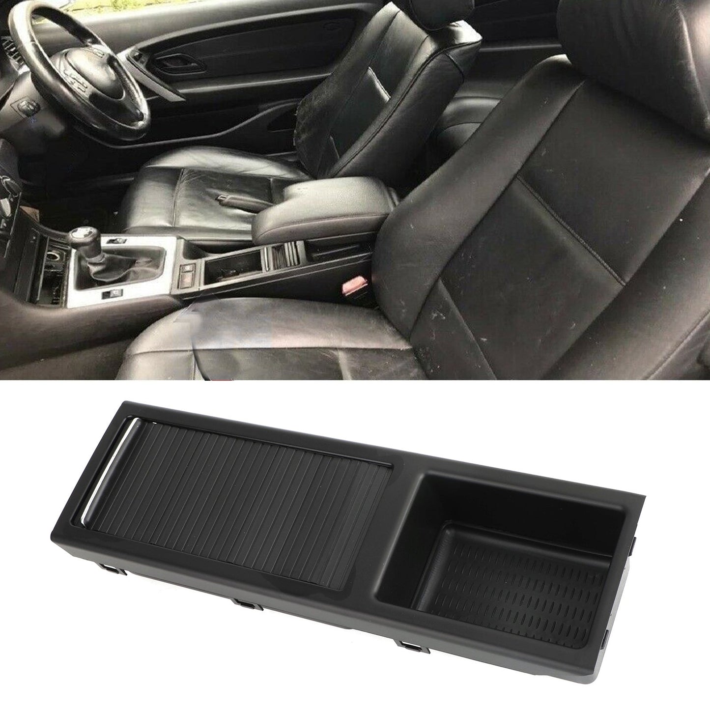 Portabicchieri portaoggetti per console centrale anteriore nero adatto per BMW E46 Serie 3 1998-2007 Generico