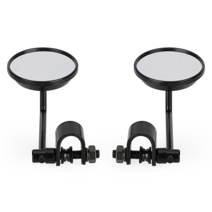 Morsetto vecchio stile su specchietti retrovisori rotondi da 3 pollici per Cafe Racer Chopper Bobber COPPIA Generico