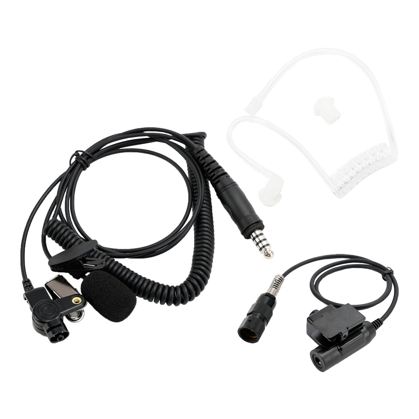 Cuffia con tubo dell'aria trasparente 7.1-A3 con microfono per radio PRC-152 PRC-148 U329