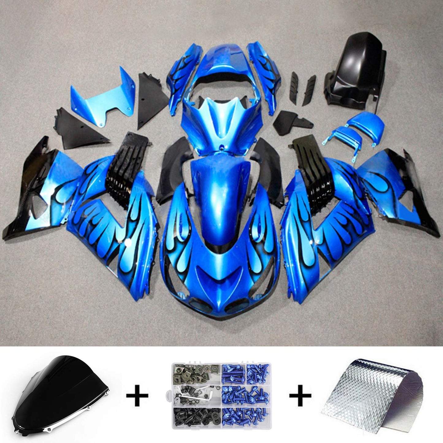 Amotopart Kawasaki ZX14R 2006-2011 Kit carena Carrozzeria Plastica ABS