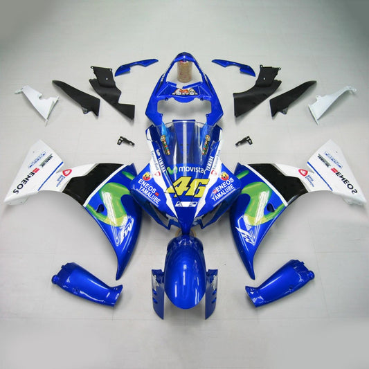 Amotopart Yamaha 2012-2014 YZF 1000 R1 Kit di spostamento bianco blu