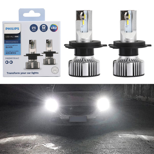 Philips H4 Led Ultinon Essential Lampadine per fari bianche per auto 6500K 21W 2 pezzi