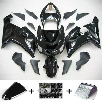 Amotopart Kawasaki 2005-2006 ZX6R 636 Kit di rivestimento nero