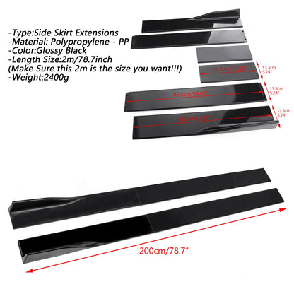 78.7 Universal Side Skirt Extensions Rocker Panel Splitter Lip Polipropilene Generico
