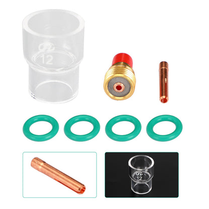 7pcs TIG Welding Torch Stubby Gas Lens Kit tazza in vetro Pyrex per WP-9/20/25