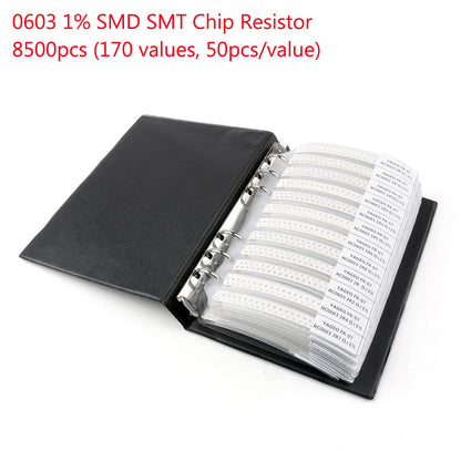 8500 PZ 0603 1% SMD Chip Resistore SMT 170 Valori Campione Kit YAGEO FAI DA TE