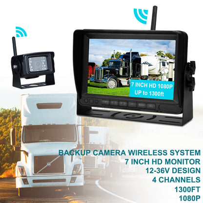 7" Wireless AHD 1080P Display 1CH Kit telecamera di retromarcia per retromarcia per camion rimorchio