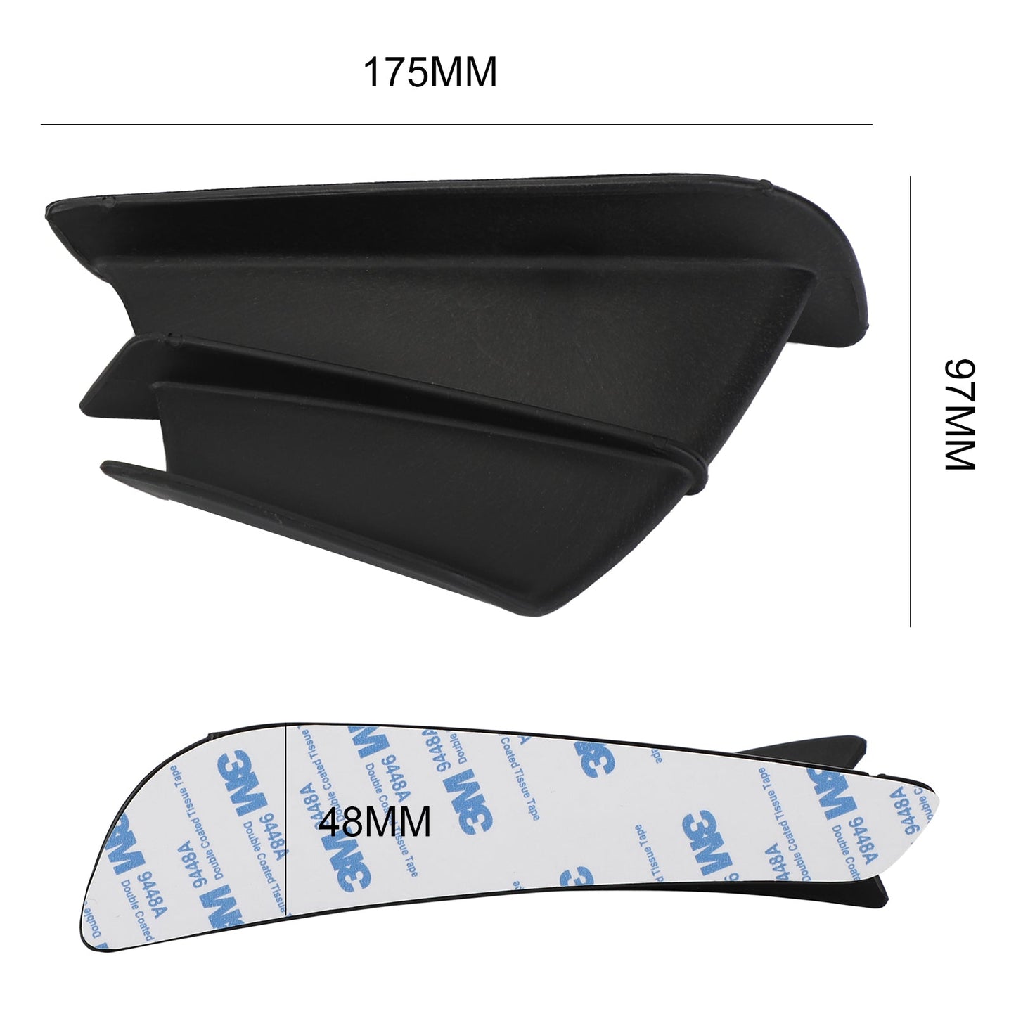 Black Side Winglet Wind Fin Spoiler Trim Cover per Honda Cbr650R Cbr500R Cb1000R Generico