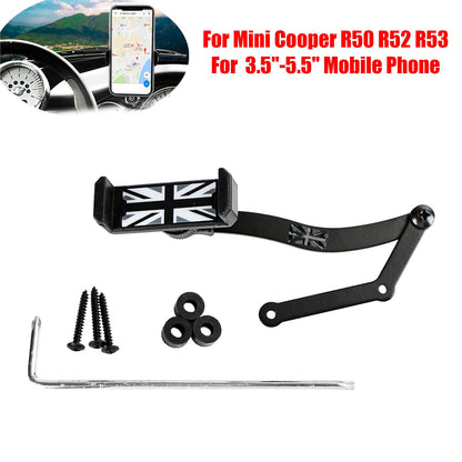 Supporto per cellulare da auto con rotazione a 360° per Mini Cooper R50 R52 R53 grigio