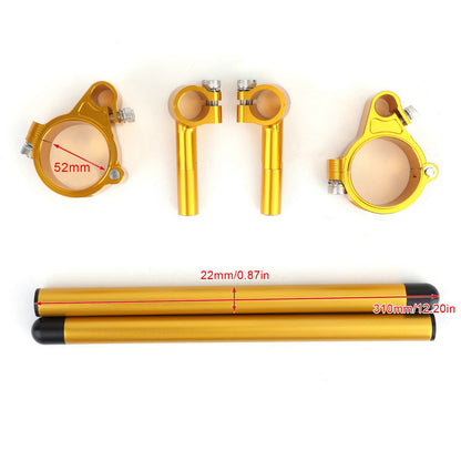 Kit manubrio forcella tubo forcella girevole universale regolabile CNC 52mm Generico