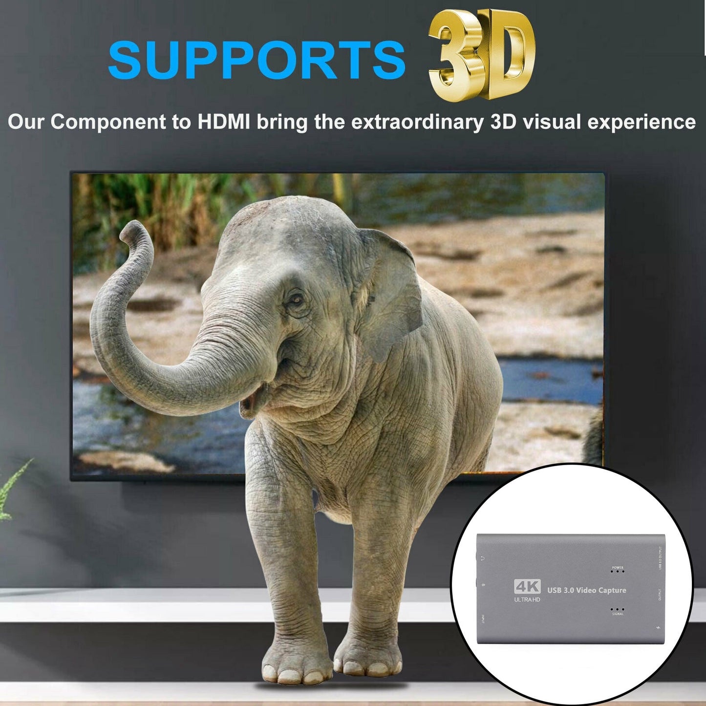 4K 1080p 60fps HD a USB 3.0 Video Capture Card Game Live Recorder Plug and Play