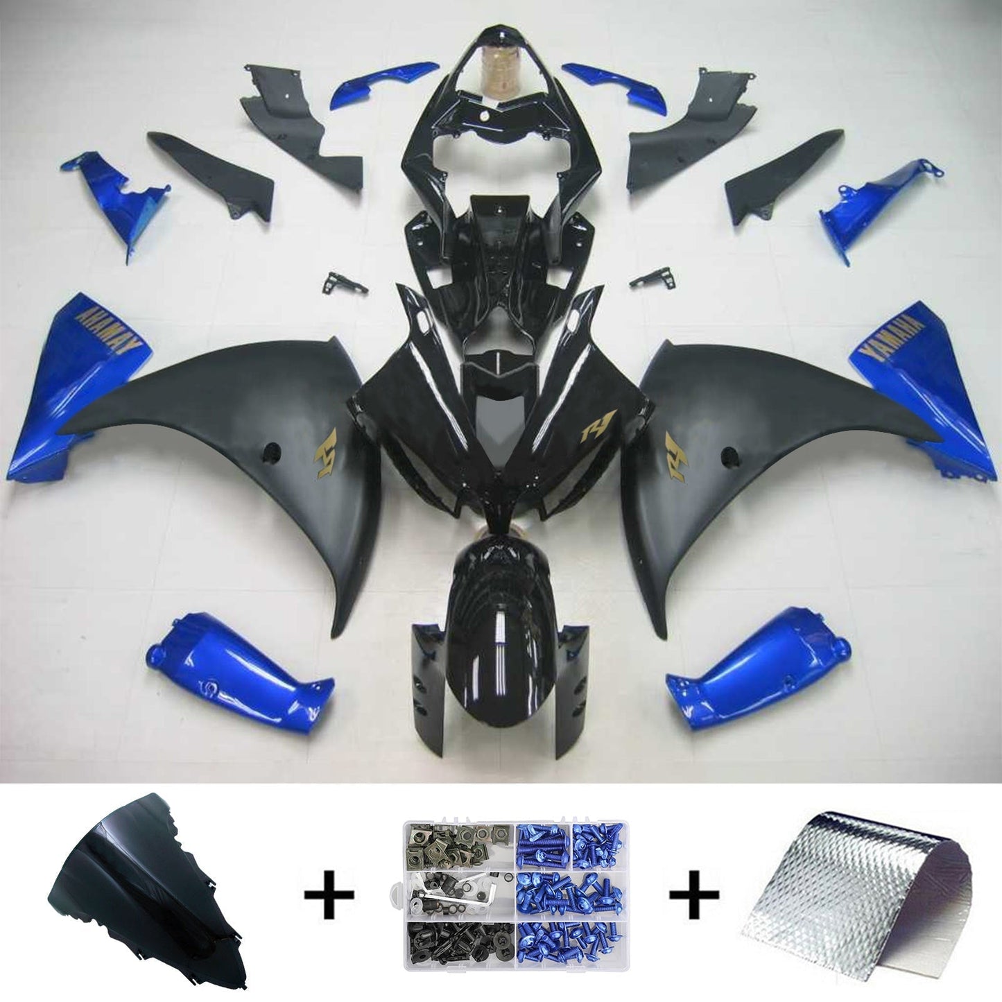 Amotopart Yamaha 2012-2014 YZF 1000 R1 Kit di trigger blu nero