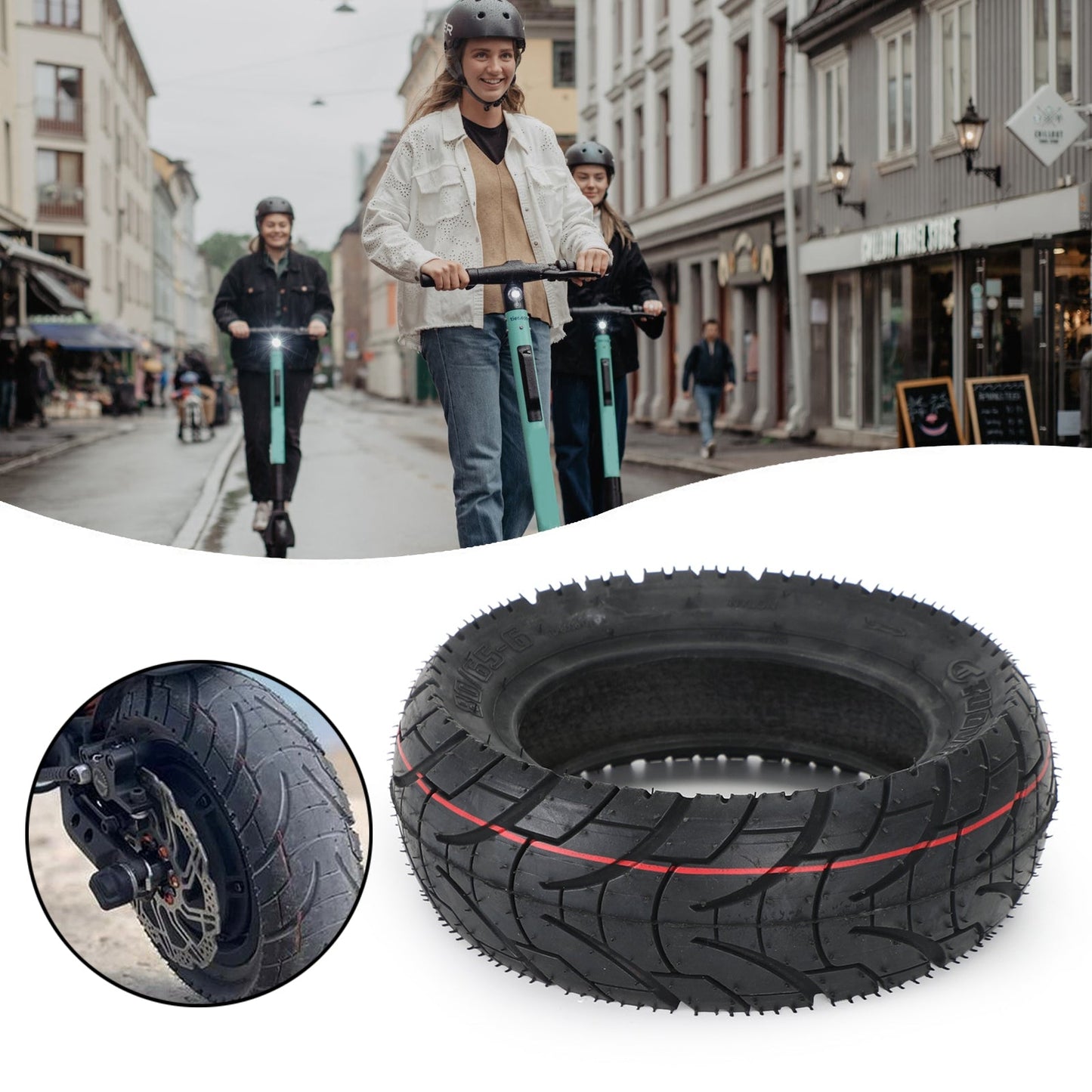 10 "scooter elettrico 10x3.0 80/65-6 pneumatico + camera d'aria Per Zero Dualtron KuGoo M4