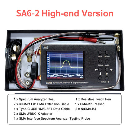 SA6 6GHz Palmare Portatile 3.2" Analizzatore di Segnale Generatore di Segnale 35-6200MHz