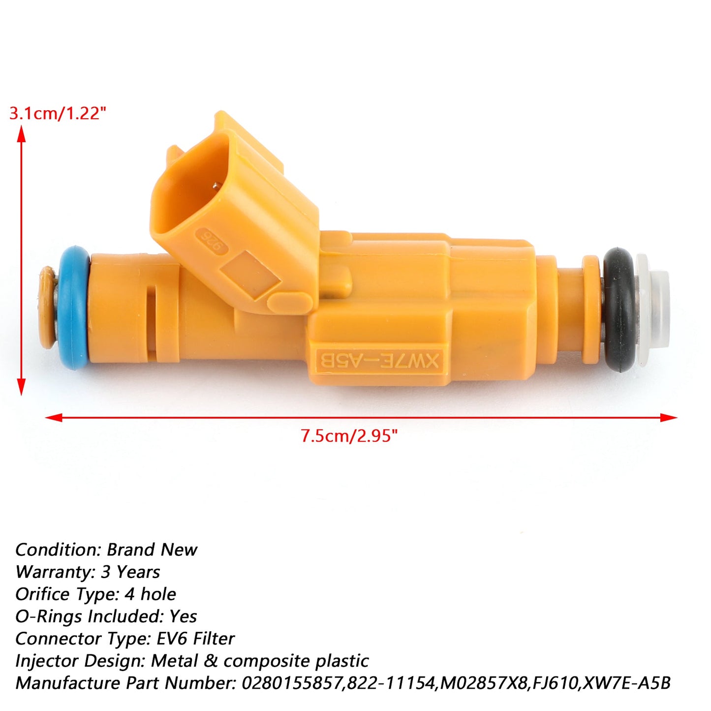 Set di 8 iniettori di carburante 0280155857 per Ford 4.6 Lincoln Town 822-11154 generico