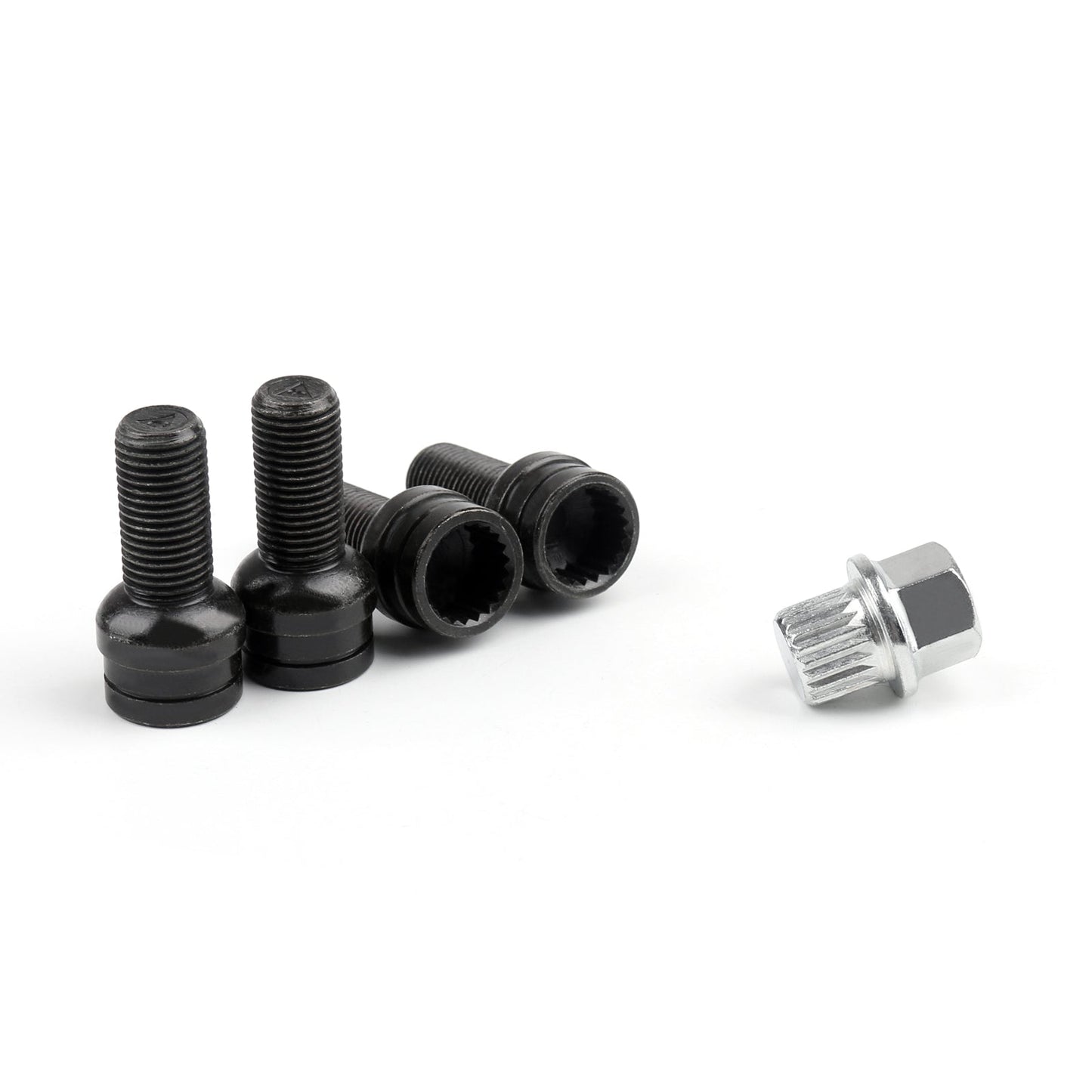 4 + 1 set 17 mm bullone ruota nero e dado di bloccaggio per VW Golf Beetle Passat Audi generico