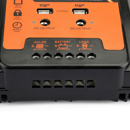 12/24V 50A Pannello di controllo della carica solare Regolatore batteria Dual USB