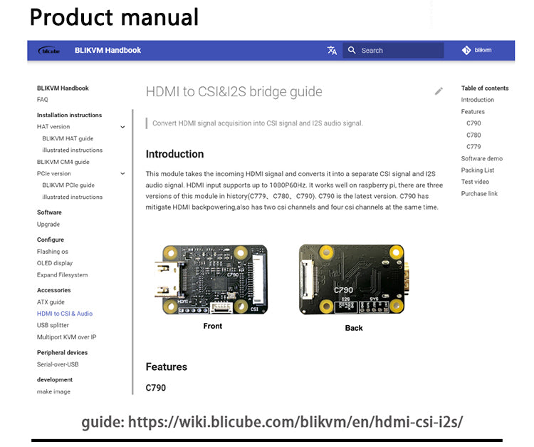 Modulo HDMI a CSI-2 C790 Scheda di espansione HDMI IN a CSI C0779 Pikvm