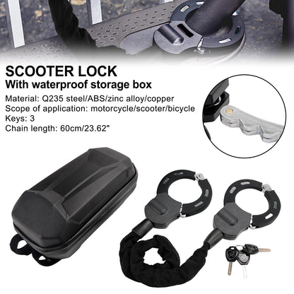 Lucchetto per scooter elettrico per bici da moto con chiave Lucchetto a catena da 60 cm antifurto con borsa