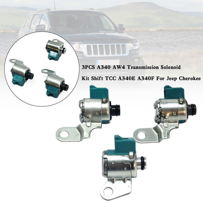 3PCS A340 AW4 Trasmissione Solenoide Kit Shift TCC A340E A340F Per Jeep Cherokee