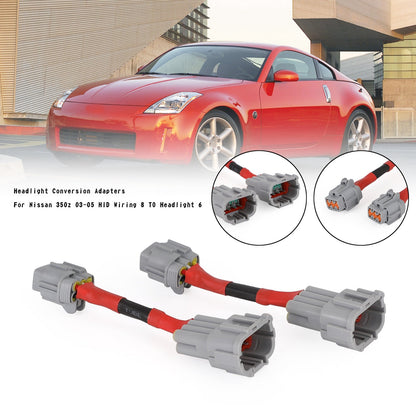 Adattatori di conversione fari per Nissan 350z 03-05 Cablaggio HID 8 TO faro 6 generico