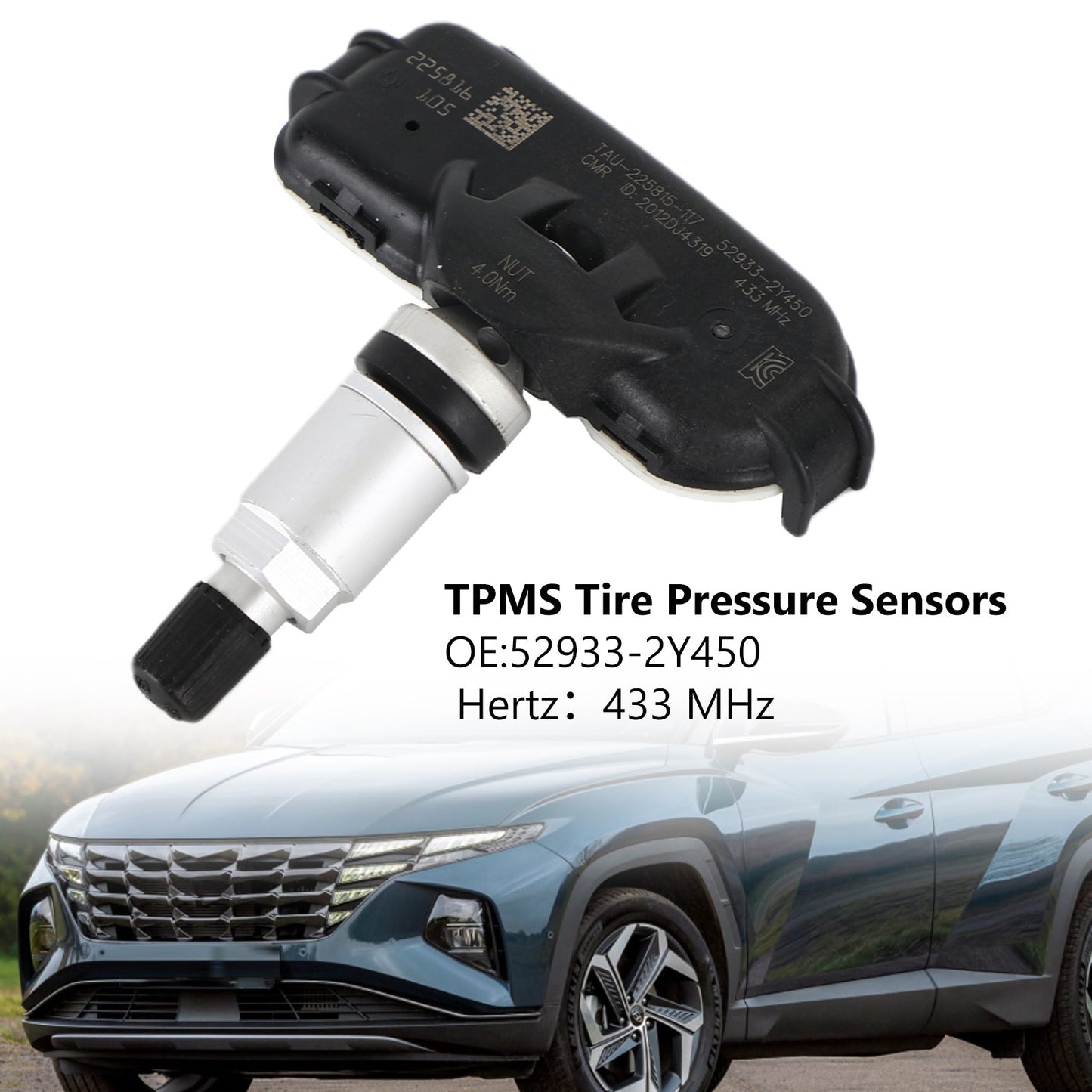 1 sensore di pressione pneumatici TPMS 52933-2Y450 per Hyundai ix35 Tucson generico