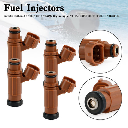 4PCS 15710-96J00 Iniettori di carburante per Suzuki Fuoribordo 175HP 200HP 225HP 250HP 300HP