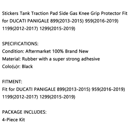 4 cuscinetti laterali per manopole di trazione serbatoio adatti per Ducati Panigale 899 13-15 959 16-19 generico