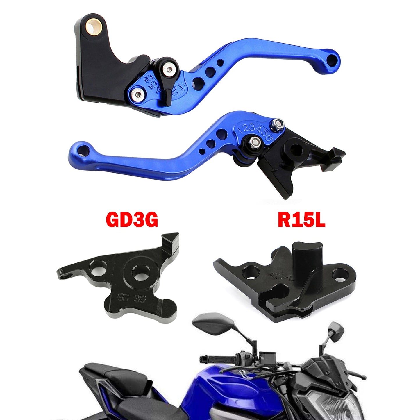 Leva freno frizione corta moto adatta per YAMAHA MT125 2014-2019 Generico