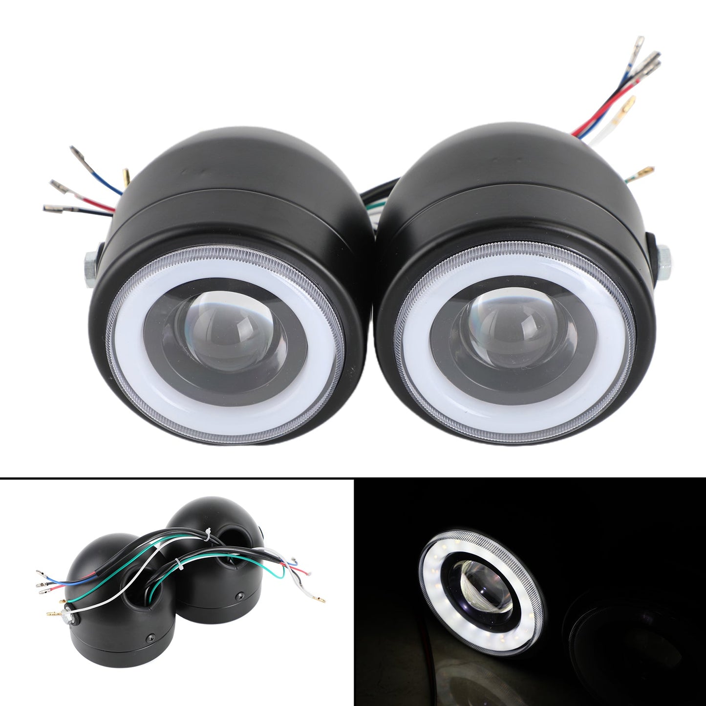 4.33" Twin Dual LED Faro Universale Chopper Bobber Cafe Racer Moto Generico