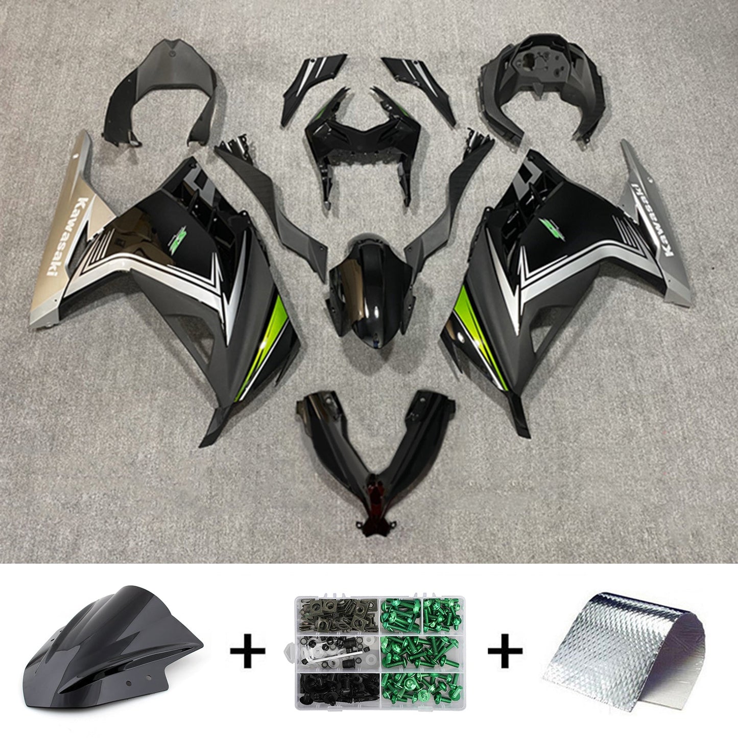 Amotopart Kawasaki EX300/Ninja300 2013-2017 Kit carena Carrozzeria Plastica ABS