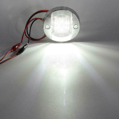 2PCS LED Marine Boat Yacht Specchio di poppa Cromo Ancora Luce di poppa Rotonda 2835-SMD 12V