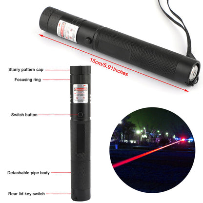 650nm Red Laser Pointer Pen Visible Beam Light Lazer + 18650 + Caricabatterie