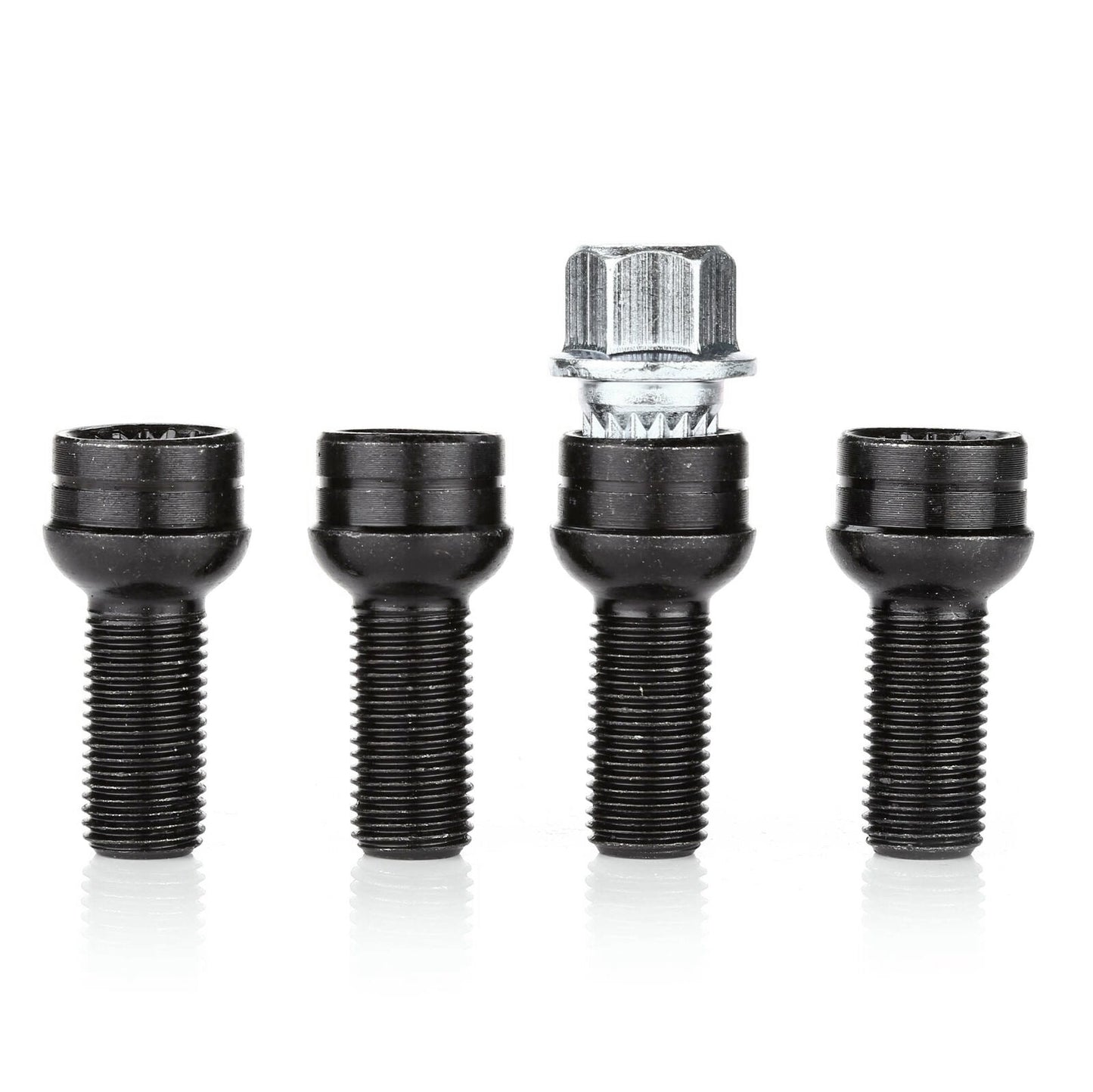 4 + 1 set 17 mm bullone ruota nero e dado di bloccaggio per VW Golf Beetle Passat Audi generico