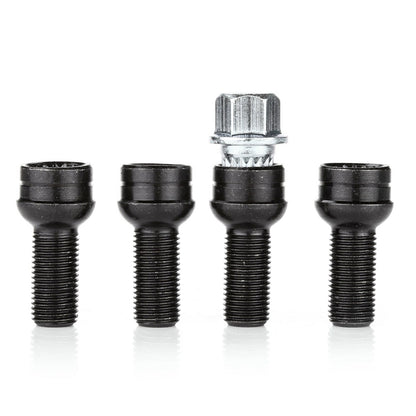 4 + 1 set 17 mm bullone ruota nero e dado di bloccaggio per VW Golf Beetle Passat Audi generico