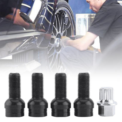 4 + 1 set 17 mm bullone ruota nero e dado di bloccaggio per VW Golf Beetle Passat Audi generico
