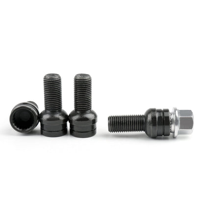 4 + 1 set 17 mm bullone ruota nero e dado di bloccaggio per VW Golf Beetle Passat Audi generico