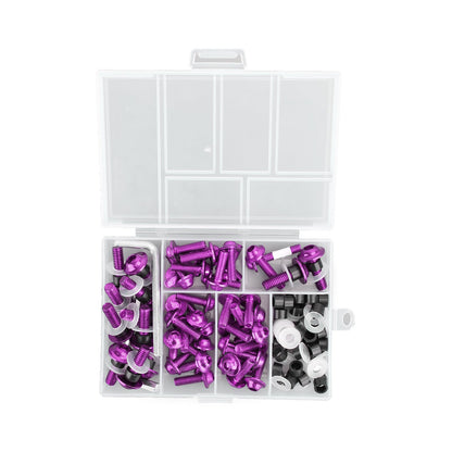 158x Moto Sportbike Parabrezza Carenatura Bullone Kit Vite Clip di Fissaggio Viola Generico