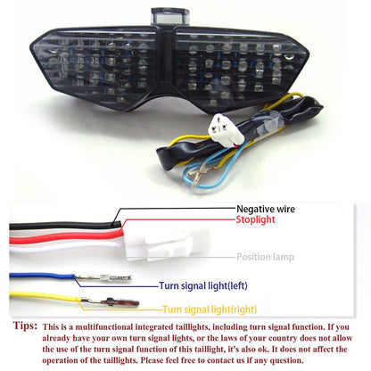 2003-2005 Yamaha YZF R6 YZF R6S 06-09 XTZ1200 12-21 Fanale posteriore a LED integrato Indicatori di direzione Fumo