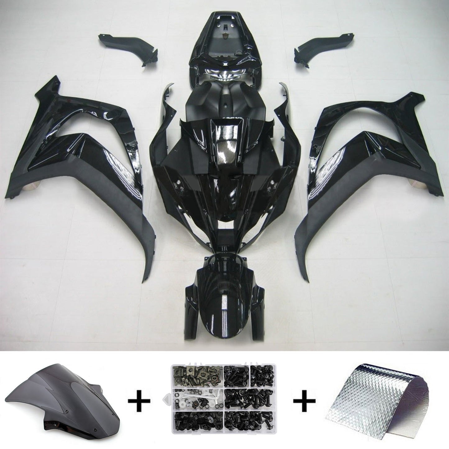 Amotopart Kawasaki ZX10R 2011-2015 Kit di travestimento nero